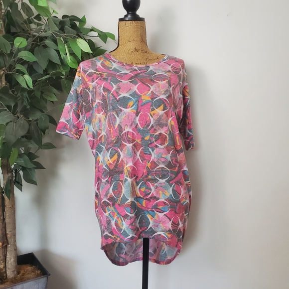 NEW Lularoe IRMA 70's Disco Ball Colorful Short Sleeve Shirt Womens XXS  * - Picture 1 of 7